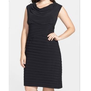 NWT LBD ADRIANNA PAPPELL COWL NECK SHUTTER PLEATS
